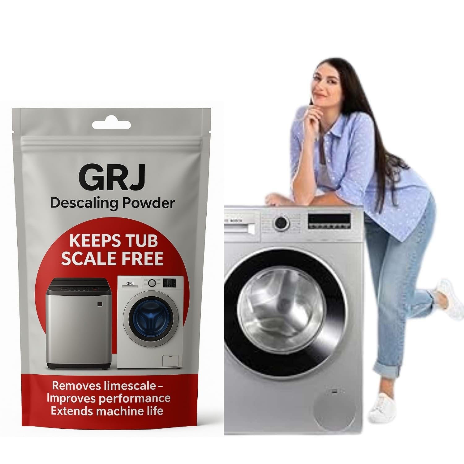 GRJ LG Washing Machine Descaling Powder – Compatible with LG Front & Top Load Machines | Removes Limescale & Odour | Pack x 1 = 100g