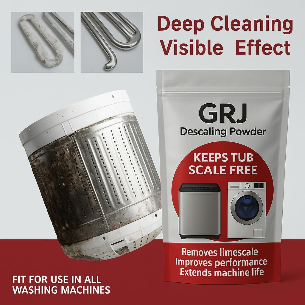 GRJ LG Washing Machine Descaling Powder – Compatible with LG Front & Top Load Machines | Removes Limescale & Odour | Pack x 1 = 100g