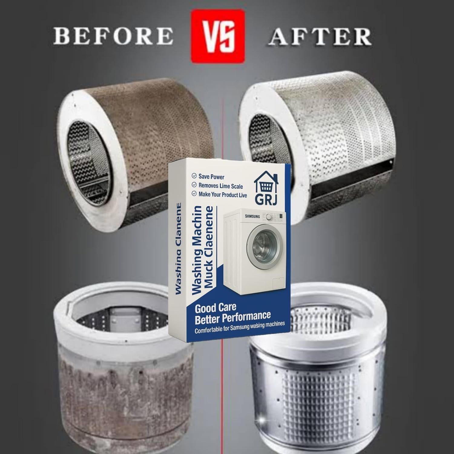 GRJ Samsung Washing Machine Descaling Powder – Compatible with Samsung Front & Top Load Machines | Removes Limescale & Odour | Pack x 1 = 100g