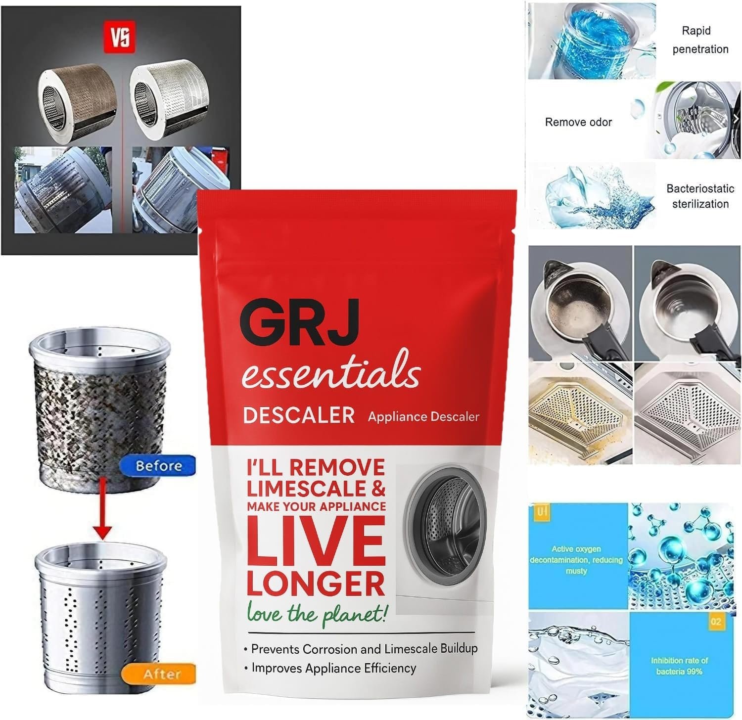 GRJ IFB Washing Machine Descaling Powder – Compatible with IFB Front & Top Load Machines | Removes Limescale & Odour | Pack x 1 = 100g