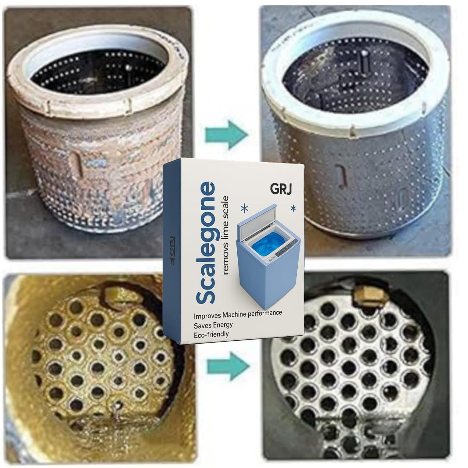 GRJ Whirlpool Washing Machine Descaling Powder – Compatible with Whirlpool Front & Top Load Machines | Removes Limescale & Odour | Pack x 1 = 100g