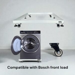 Bosch Front Load Washing Machine Heavy Grill Stand with Trolley – Compatible with ( 6 to 11 )KG – Ultra-Strong, Durable & Rust-Proof