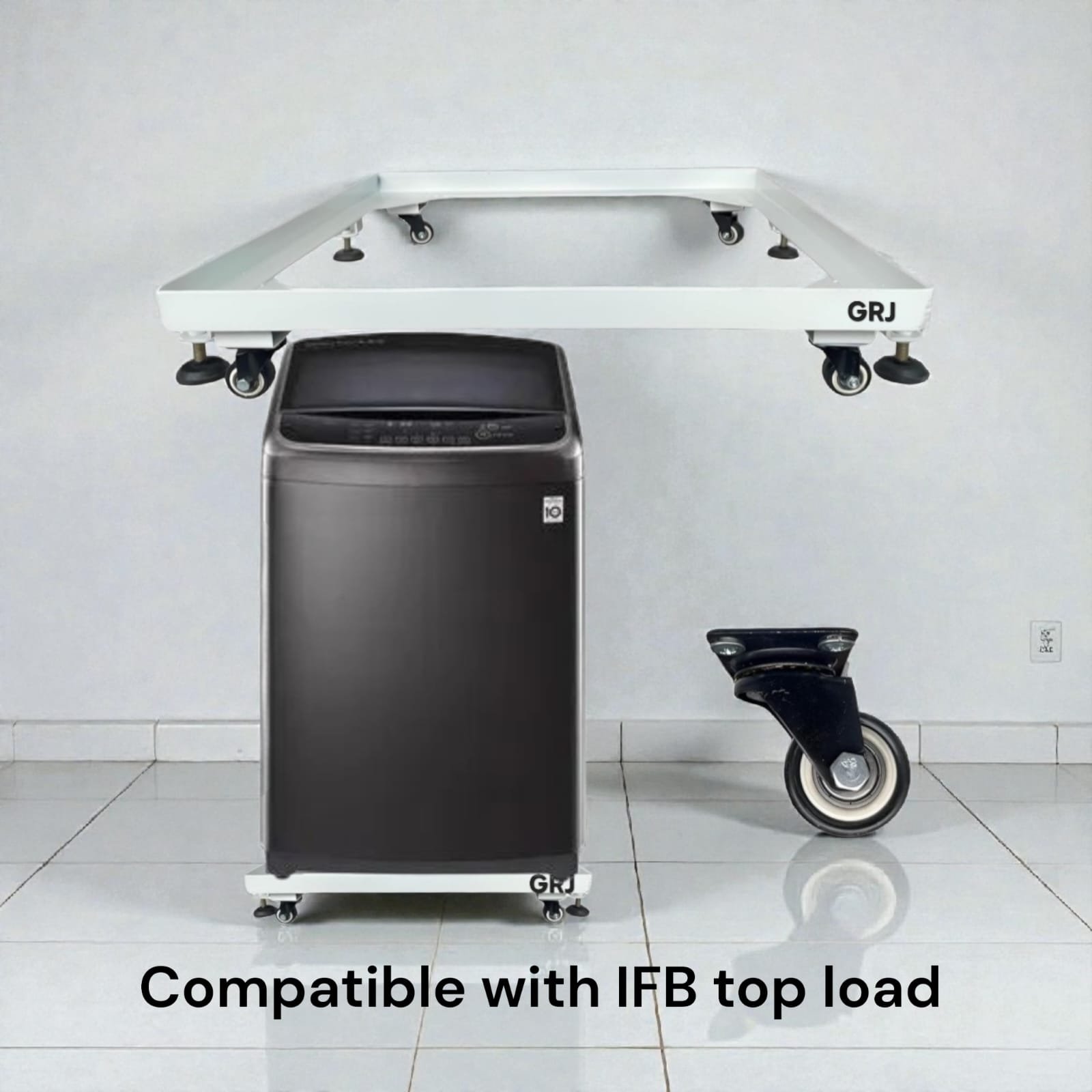 IFB Top Load Washing Machine Heavy Grill Stand with Trolley – Compatible with ( 6 to 11 )KG – Ultra-Strong, Durable & Rust-Proof,.
