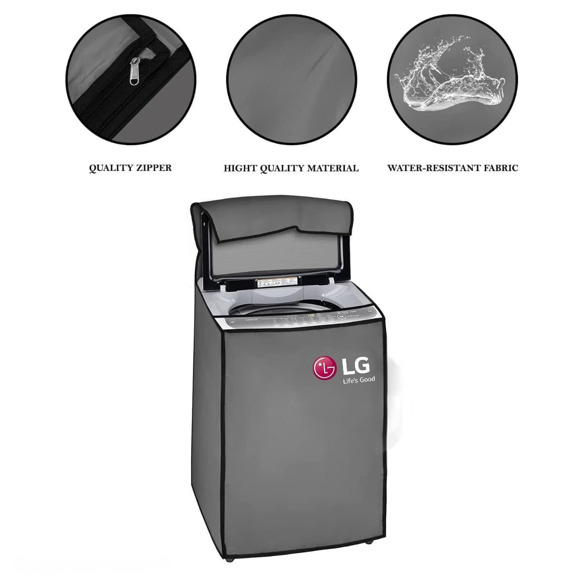 LG Top Load Washing Machine Waterproof Cover – Compatible with LG 6KG to 12KG | Durable Dustproof Protector