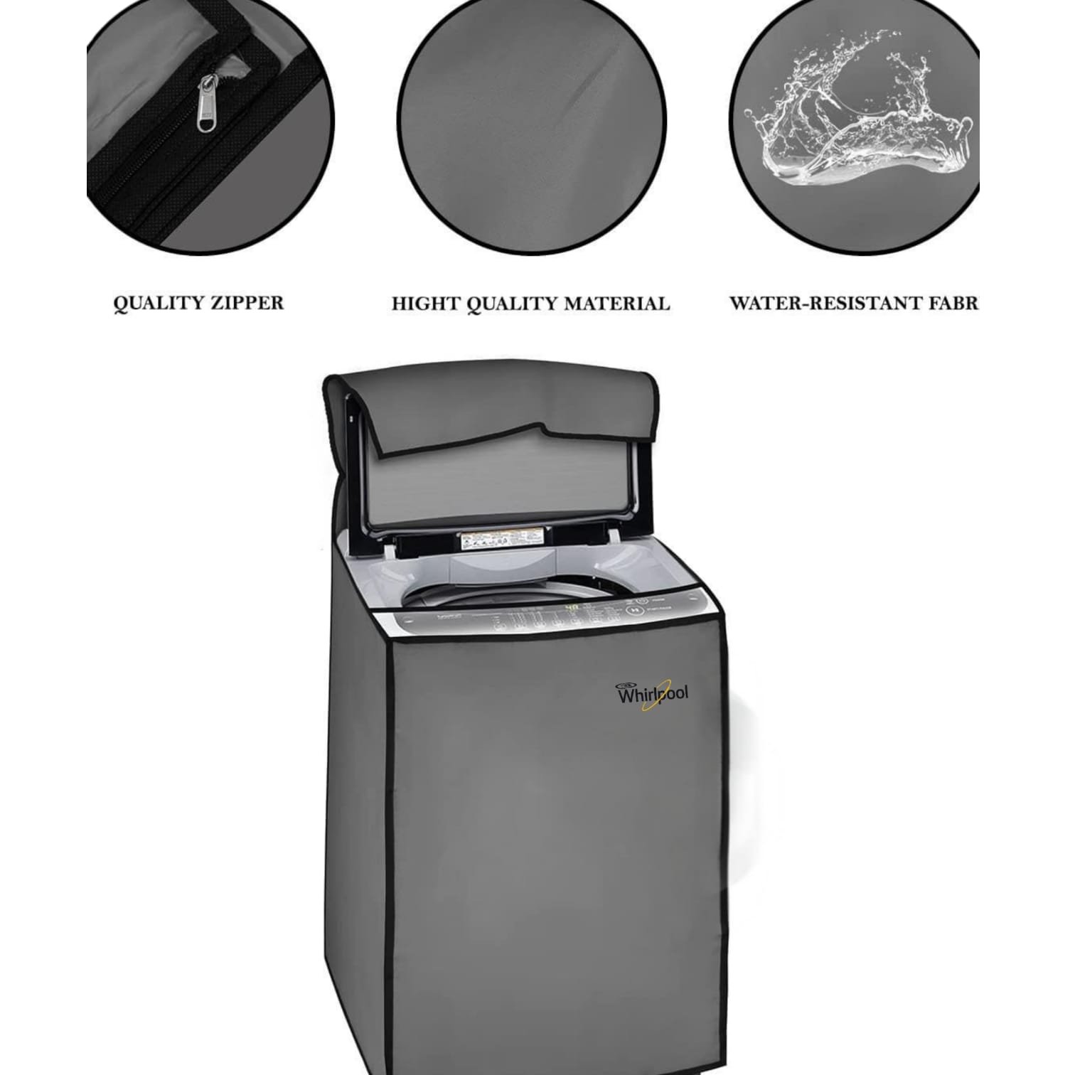 Whirlpool Load Washing Machine Waterproof Cover – Compatible with Whirlpool 6KG to 12KG | Durable Dustproof Protector