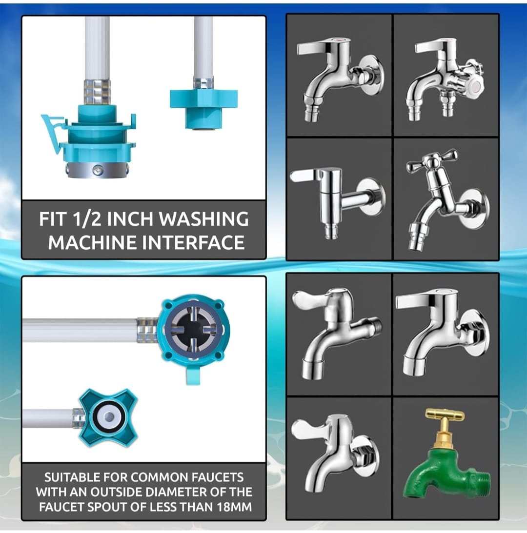 Washing Machine Inlet Pipe For Top & Front load | Burst Proof and Anti Kink | Hot & Cold Water Washing Machine Pipe Inlet | Pack Of 1 ....